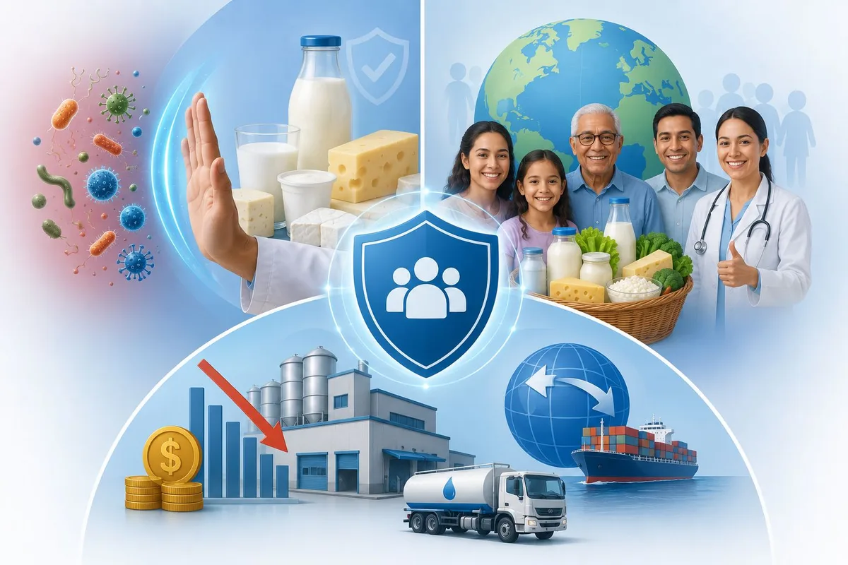 Personal supervisando la seguridad de alimentos para la salud pública